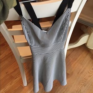 Black and white striped fitted dress!